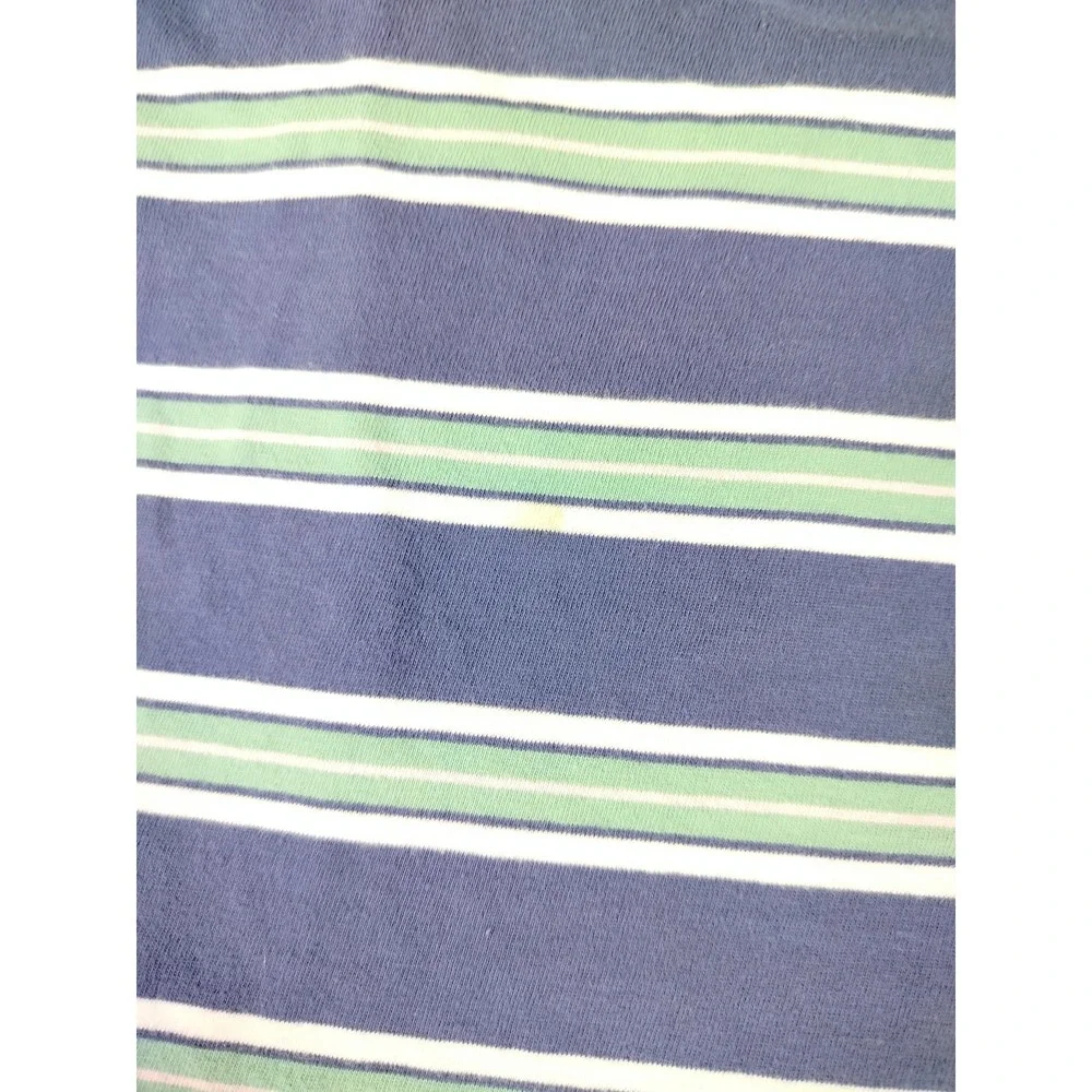 Polo Ralph Lauren Shirt Mens Medium Blue Striped Classic Fit Logo Tee Preppy